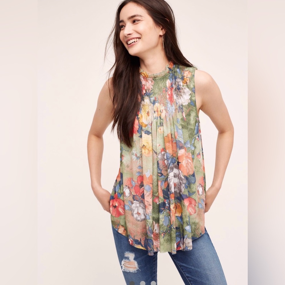 Deletta Epona Floral Swing Tank Top | Anthropologie Garden Coquette Feminine XS
